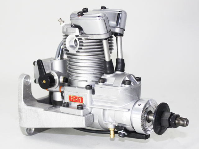 SAITO FG-11 Gasoline Engine (4Tempi Benzina) CON CENTRALINA, CASTELLO MOTORE IN ALLUMINIO E SILENZIATORE 