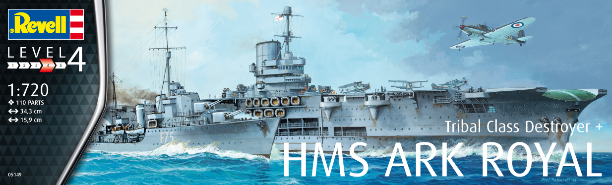 1:720 HMS  ARK ROYAL AND TRIBAL CLASS DESTROYER