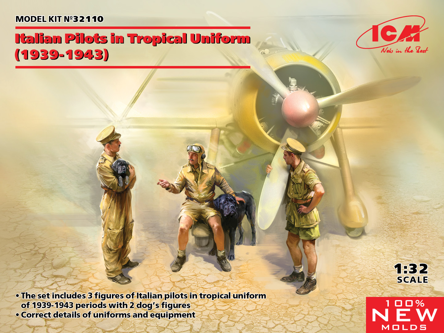 1/32 Italian Pilots in Tropical Uniform (1939-1943) (100% new molds)