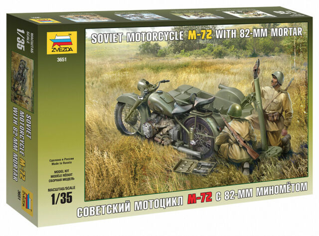 1/35 Soviet Motorcycle with 82mm Mortar M-72