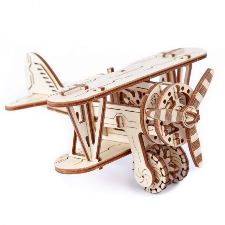 Biplano Puzzle 3D Meccanico Wooden City