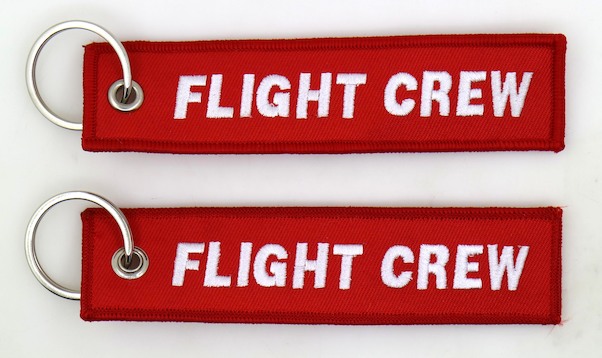Keyholder with FLIGHT CREW on both sides, red background (MegaKey KEY-FC-RED)