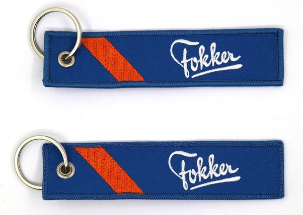 Keyholder with FOKKER on both sides, blue background (MegaKey KEY-FOKKER)